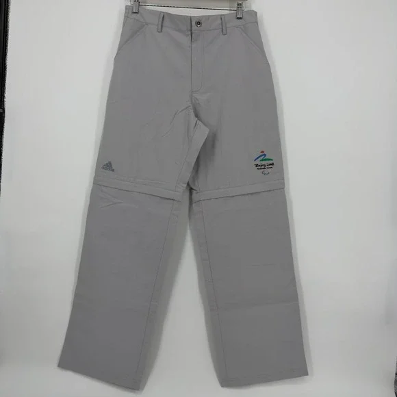 NEW Adidas Beijing 2008 Paralympic Games 2XL Gray Convertible Pants Deadstock